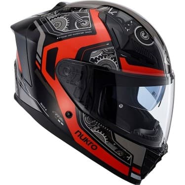 Nukrotech Nukro Combat Kırmızı-Siyah Kapalı Kask Pinlockhediyeli 3