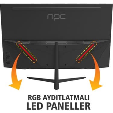 NPC MD240K-V181 24 Inç 170Hz 1ms Fullhd Wled Speaker 1500R Curved Va Oyuncu Monitörü 4