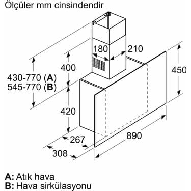 Siemens LC95FCJ60T IQ300 Duvar Tipi Davlumbaz 90 cm Siyah Cam, Siyah 8