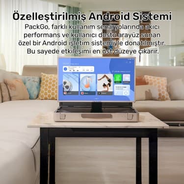 NPO AP2718T 27'' Fhd 8/128GB Android Dokunmatik Çantalı Şarjlı Taşınabilir Smart LED Ekran 4