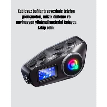 Eldenör IP65 Suya Dayanıklı Kask Bluetooth Kulaklık LCD Ekranlı 3
