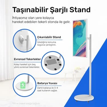 NPO SW3293T 32'' Full HD 4/128GB Android Dokunmatik Şarjlı Taşınabilir Smart Led Ekran 4