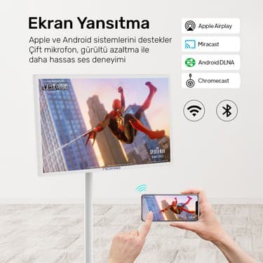 NPO SW3293T 32'' Full HD 4/128GB Android Dokunmatik Şarjlı Taşınabilir Smart Led Ekran 8