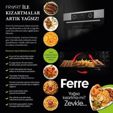 Ferre Fryart&flowart Novetra Sessiz Davlumbaz Elektrikli Beyaz Ank. Set (D064-SA + MS263 + XE63CB) 5