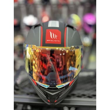 MT Braker Charm Mat Kırmızı Şeffaf (+1 Gold Vizör) 3