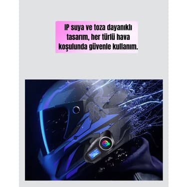 Mbb E-Ticaret Su Geçirmez Bluetooth 5.3 Kask Kulaklığı 1000MAH Bataryalı 4