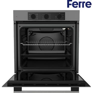 Ferre Flowart Monteo Vitroseramik Elektrikli Gri Ankastre Set ( QBL62CPR + MS261 + D088 ) 4