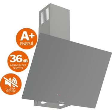 Ferre Flowart Vita Vitroseramik Elektrikli Gri Ankastre Set ( D079-SA Sessiz + MS261 + QBL62CPR) 2