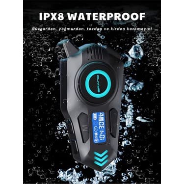 Helmet K09 Intercom Bluetooth Motosiklet Kask Kulaklığı – Çift Yönlü Intercom ve Müzik Desteği 8