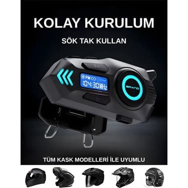 Helmet K09 Intercom Bluetooth Motosiklet Kask Kulaklığı – Çift Yönlü Intercom ve Müzik Desteği 2