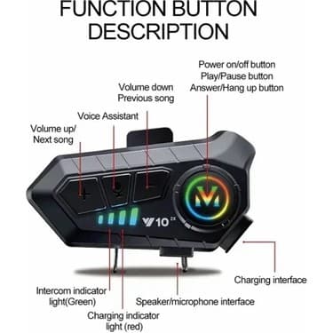 Serreha 2 ADET Motosiklet Bluetooth 5.3 Kask Intercom 2 Kişi 300 Metre Eşleşme Özelliklikli 5