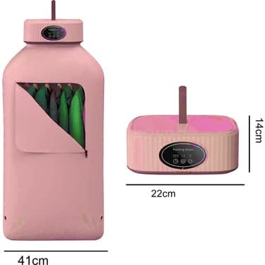 Katlanır Çamaşır Kurutma Makinesi Pembe 2
