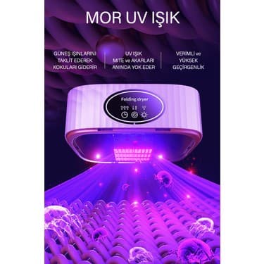 Katlanır Çamaşır Kurutma Makinesi Mor 2