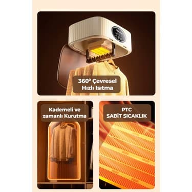 Katlanır Çamaşır Kurutma Makinesi Krem 2