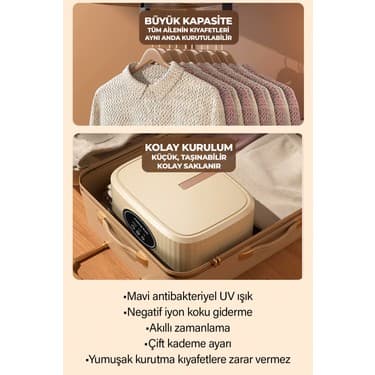 Katlanır Çamaşır Kurutma Makinesi Krem 3