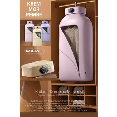 Katlanır Çamaşır Kurutma Makinesi Krem 5