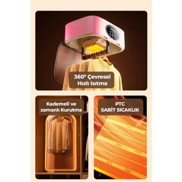 Katlanır Çamaşır Kurutma Makinesi Pembe 7