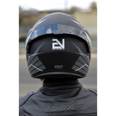 Endro Thunderbolt Mat Siyah Beyaz Tam Yüz Kask Polikarbonat Malzeme 4 Mevsim Kullanım 4