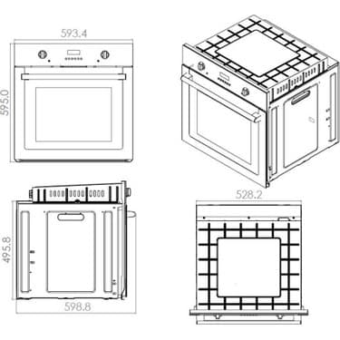 Ferre Beyaz Set ( D101 Beyaz Davlumbaz -ED076-WFA Beyaz Ocak- XE63CB Fryart Beyaz Fırın ) 3