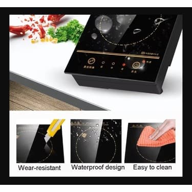 Tabaş Mini Elektrikli Manyetik Indüksiyon Ocak 800W Tel Kontrol Gömülü 220V-50Hz Hotpot Ocak Brülör Su Geçirmez Tencere Çay Kazan Soba Ocak 3
