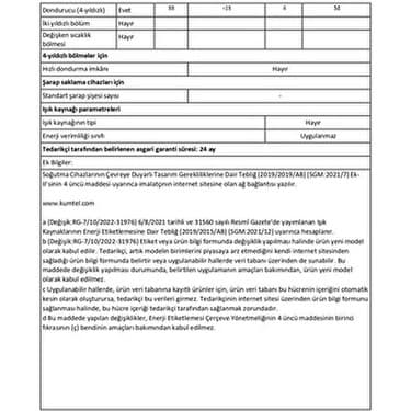 Kumtel 3 Çekmeceli Dikey Dondurucu 88L HFR-100 5