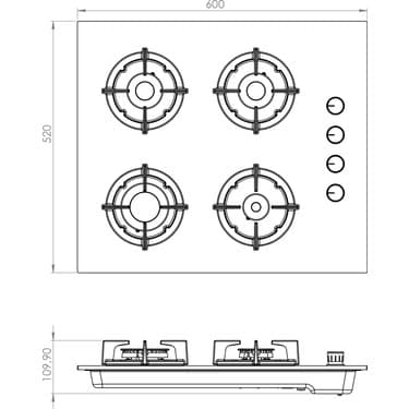 Kumtel Plus Antrasit Cam Ankastre Ocak Ko-40 Tahdf 3