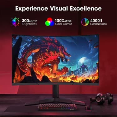 Koorui 27" 27E6QCA 180Hz 1ms Va Qhd Curved Gaming Monitör 3