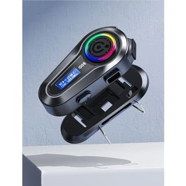 Matechno Motorsiklet Kask Interkom Kulaklık Rgb Işık LCD Ekranlı Bluetooth 5.3 Çift Telefon Bağlantı 2