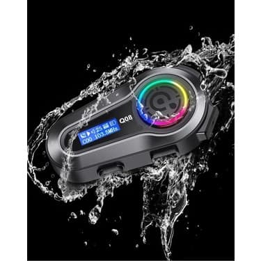 Matechno Motorsiklet Kask Interkom Kulaklık Rgb Işık LCD Ekranlı Bluetooth 5.3 Çift Telefon Bağlantı 3