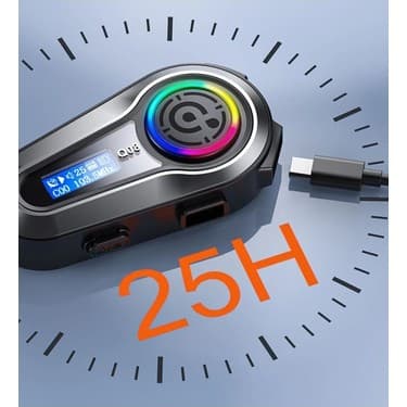 Matechno Motorsiklet Kask Interkom Kulaklık Rgb Işık LCD Ekranlı Bluetooth 5.3 Çift Telefon Bağlantı 4