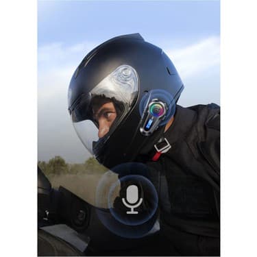 Matechno Motorsiklet Kask Interkom Kulaklık Rgb Işık LCD Ekranlı Bluetooth 5.3 Çift Telefon Bağlantı 5