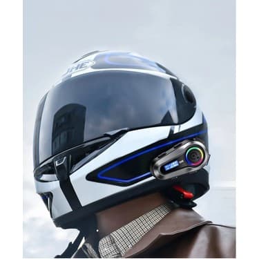 Matechno Motorsiklet Kask Interkom Kulaklık Rgb Işık LCD Ekranlı Bluetooth 5.3 Çift Telefon Bağlantı 6