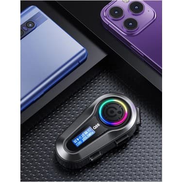 Matechno Motorsiklet Kask Interkom Kulaklık Rgb Işık LCD Ekranlı Bluetooth 5.3 Çift Telefon Bağlantı 8