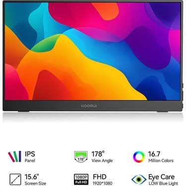 Koorui 15.6" E1511A Full HD IPS 60Hz Type-C Taşınabilir Monitör 3