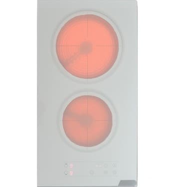 Alveus Beyaz Ikili Vitro Seramik Ankastre Elektrikli Domino Ocak 2