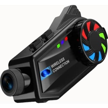 BGG Tech 1080P Kameralı Bt68 Interkom Motorcu Kulaklığı Bluetooth 5.4 Su Geçirmez Video Kayıt Özellikli 2