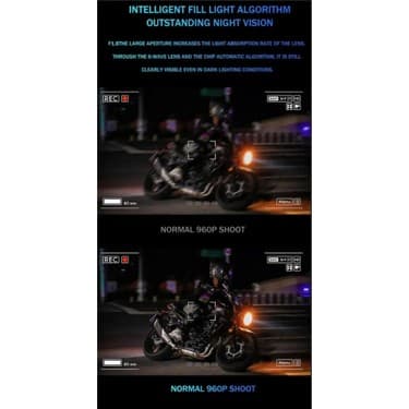 BGG Tech 1080P Kameralı Bt68 Interkom Motorcu Kulaklığı Bluetooth 5.4 Su Geçirmez Video Kayıt Özellikli 3