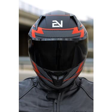 Endro Thunderbolt Mat Siyah- Kırımızı Kask 2