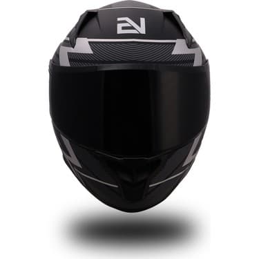 Endro Thunderbolt Mat Siyah- Beyaz Kask 2