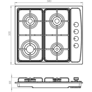 Luxell LX-410BF Beyaz(Ankastre Kç)Luxell.ng Wok 3