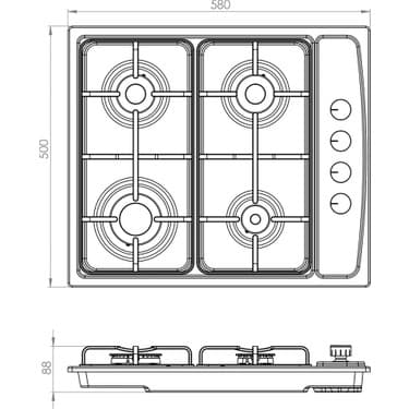 Luxell LX-410BF Beyaz(Ankastre Kç)Luxell.ng Wok 4