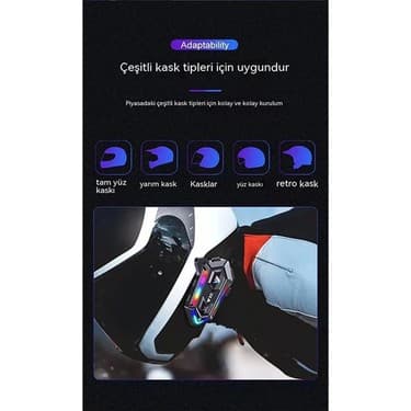 Skygo Y20 Motor Kurye Kask Kulaklık Rgb Modlu Bluetooth Motosiklet Kulaklık 5.3 Bluetooth Interkom 4