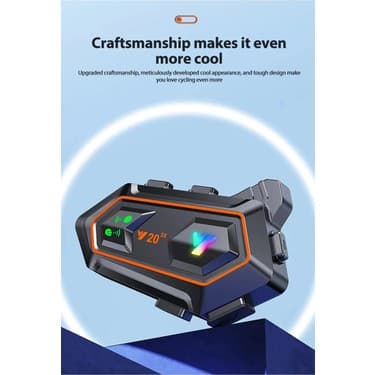 Mutlu Müşteri Y20 2x 1000M Telsiz Mesafeli 2 Kişi Bağlantılı Bluetooth Kask Kulaklık Fenerli Intercom 2