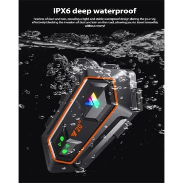 Mutlu Müşteri Y20 2x 1000M Telsiz Mesafeli 2 Kişi Bağlantılı Bluetooth Kask Kulaklık Fenerli Intercom 3