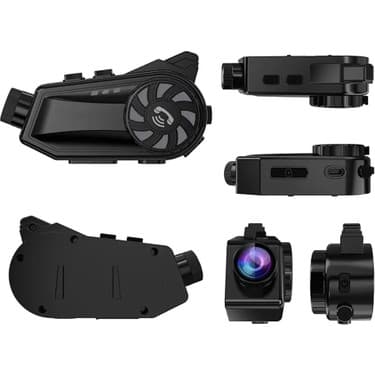 Mutlu Müşteri BT68 Motosiklet Kask Bluetooth Kulaklık 1080P Kamera Ses Kontrolü Video Kayıt Özellikli Intercom 4