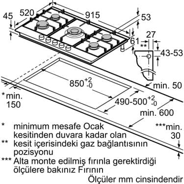Siemens Sıemens EC9A5RB90 IQ500 Gazlı Ocak 90 cm Paslanmaz Çelik 5
