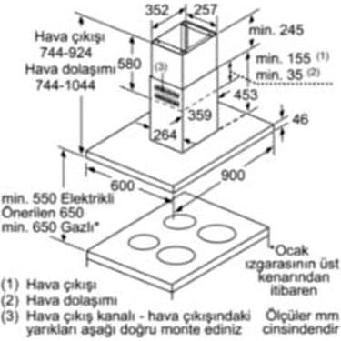 Siemens Ada Tipi Davlumbaz 90 cm Paslanmaz Çelik LF97BBM50 6