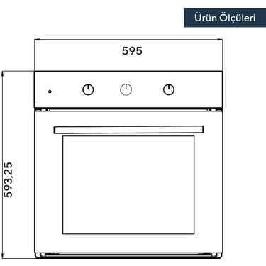 Kumtel Siyah Cam Ankastre Fırın B66-S2 4