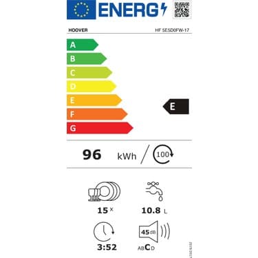 Hoover HF 5E5D0FW-17 9 Programlı Wi-Fi Bağlantılı Bulaşık Makinesi 5