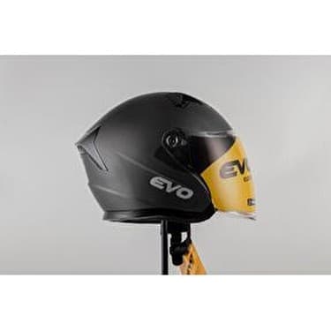 Evo Çenesiz Yarım Kask Vizörlü Mat Gri- S 3